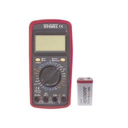 [DT9205AKIT] KIT Multímetro Digital DT9205A 600 Vcc /  Vca  CATII,  con Pantalla LCD. Incluye Batería ER-9V de 9V | DT9205AKIT
