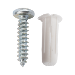 [TP-0-KIT] Paquete de 20 taquetes blancos  3/4" y 20 tornillos 8mm x 3/4" (1101-05002) | TP-0-KIT