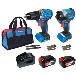 [DNG-KTP01] Kit Taladro Percutor y Atornillador de Impacto 20V / Motor Brushless / 2 Baterías 4.0Ah Li-ion / Cargador y Bolsa de Transporte | DNG-KTP01