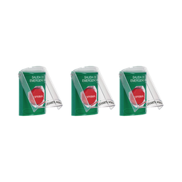 [CP-SS13-ES] Paquete de 3 Botones con 3 Diferentes Métodos de Activación y 3 Mensajes Diferentes, Color Verde | CP-SS13-ES