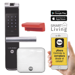 [MX89367] Kit Cerradura con manija YMF40A y HUB, Apertura por,  Código, Biometría y apertura por SMARTPHONE, Para puertas de 35 a 90 mm de espesor | MX89367