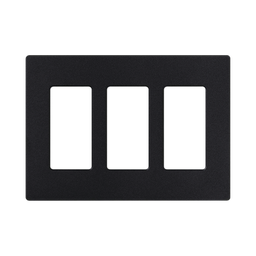 [SC-3-MN] Tapa Color Blanco Negro Satin para interruptor o dimmer Lutron, 3 gang, limpio y moderno | SC-3-MN