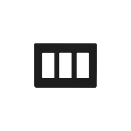 [CW3BL] Tapa Color Blanco Negro para interruptor o dimmer Lutron, 3 gang, limpio y moderno | CW3BL