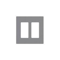 [CW2GR] Tapa Color Gris para interruptor o dimmer Lutron, 2 gang, limpio y moderno | CW2GR