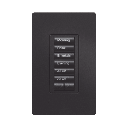 [RRDHN6BRLMN] (RadioRA2) Teclado Seetouch Hibrido 6 botones, 2 botones subir/bajar, programe escenas diferentes en cada botón,puede instalarse en un interruptor de luz. | RRDHN6BRLMN