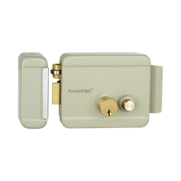 [ACCESSRIMBL] Cerradura Eléctrica con Botón de Salida / Incluye Llave  / Exterior / Izquierda | ACCESSRIMBL