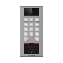 [DS-K1T502DBWX-CQR] Teclado con Lector Físico de QRs para Exterior Antivandálico IP65 & IK09 con función de Videoportero Multiapartamento / Tarjeta, Código QR, PIN o App HikConnect  / Cámara 2 MP compatible con NVRs / Soporta b | DS-K1T502DBWX-CQR