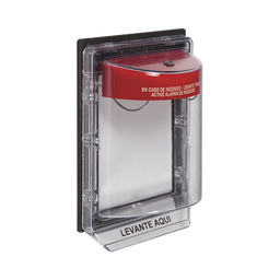 [STI-1150-ES] Cubierta Protectora Serie Stopper II® De Policarbonato, Con Alarma, Montaje en Superficie, Interior/Exterior, Etiqueta en Español | STI-1150-ES