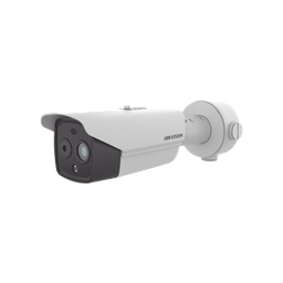 [DS-2TD2628-7/QA] Bala IP Dual / Térmica 6.9 mm (256 x 192) / Óptico 6.4 mm (4 Megapixel) / 30 mts IR / Exterior IP67 / PoE / Termométrica / Detección de Temperatura / Sirena y Luz Intermitente Integrada / Micro SD | DS-2TD2628-7/QA