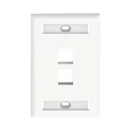[NK2FWHY] Placa de Pared Vertical, Salida Para 2 Puertos Keystone, Con Espacios Para Etiquetas, Color Blanco | NK2FWHY