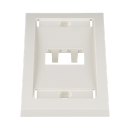 [CFPE2IWY] Placa de Pared Vertical Ejecutiva, Salida Para 2 Puertos Mini-Com, Con Espacios Para Etiquetas, Color Blanco Mate | CFPE2IWY