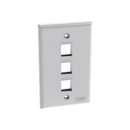 [NK3FNWH] Placa de Pared Vertical, Salida Para 3 Puertos Keystone, Color Blanco | NK3FNWH
