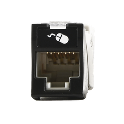 [U6-H01NS] Jack Ultramax Cat6, UTP, Montaje Híbrido en Placa de Pared (Plano y Angulado), Color Negro, Punch Down | U6-H01NS