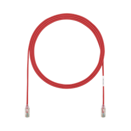 [UTP28SP3RD] Cable de Parcheo TX6, UTP Cat6, Diámetro Reducido (28AWG), Color Rojo, 0.91 Metros (3 Pies) | UTP28SP3RD