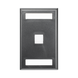 [NK1FBL] Placa de Pared Vertical, Salida Para 1 Puerto Keystone, Con Espacios Para Etiquetas, Color Negro | NK1FBL