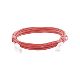 [LP-UT6A-300-RD28] Cable de Parcheo Slim UTP Cat6A - 3 Metros (9.84 Pies) Rojo, Diámetro Reducido (28 AWG) | LP-UT6A-300-RD28