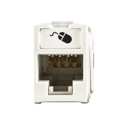[U6A-H02NS] Jack Ultramax Cat6A, UTP, Montaje Híbrido en Placa de Pared (Plano y Angulado), Color Blanco, Punch Down | U6A-H02NS