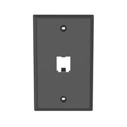 [CFP1BL] Placa de Pared Vertical Clásica, Salida Para 1 Puerto Mini-Com, Color Negro | CFP1BL