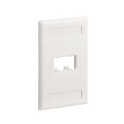 [CFPL2WHY] Placa de Pared Vertical Clásica, Salida Para 2 Puertos Mini-Com, Con Espacios Para Etiquetas, Color Blanco | CFPL2WHY