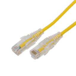 [LP-UT6A-1000-YE28] Cable de Parcheo Slim UTP Cat6A - 10 Metros (32.81 Pies) Amarillo, Diámetro Reducido (28 AWG) | LP-UT6A-1000-YE28