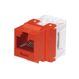 [NK688MRD] Conector Jack Estilo 110 (de Impacto), Tipo Keystone, Categoría 6, de 8 Posiciones y 8 Cables, Color Rojo | NK688MRD