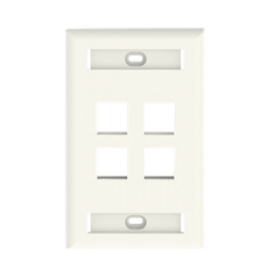 [NK4FIWY] Placa de Pared Vertical, Salida Para 4 Puertos Keystone, Con Espacios Para Etiquetas, Color Blanco Mate | NK4FIWY