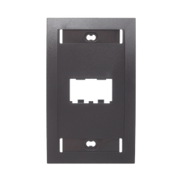[CFPE2BLY] Placa de Pared Vertical Ejecutiva, Salida de 2 Puertos Mini-Com, Con Espacios Para Etiquetas, Color Negro | CFPE2BLY