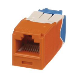 [CJ6X88TGOR] Conector Jack RJ45 Estilo TG, Mini-Com, Categoría 6A, de 8 Posiciones y 8 Cables, Color Naranja | CJ6X88TGOR
