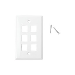 [LP-FP-20] Placa de Pared de 6 Puertos, Keystone, Color Blanco | LP-FP-20
