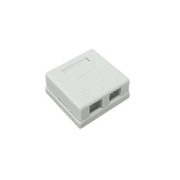 [LP-WP-6037] Caja de Pared con 2 Puertos, Incluye 2 Jacks STP Cat5e Keystone | LP-WP-6037