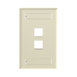 [NK2FEIY] Placa de Pared Vertical, Salida Para 2 Puertos Keystone, Con Espacios Para Etiquetas, Color Marfil | NK2FEIY