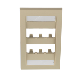 [CFPE6EIY] Placa de Pared Vertical Ejecutiva, Salida Para 6 Puertos Mini-Com, Con Espacios Para Etiquetas, Color Marfil | CFPE6EIY