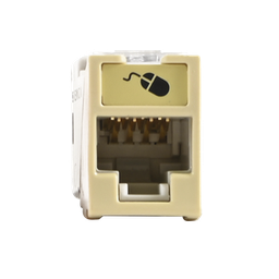 [U6-H20NS] Jack Ultramax Cat6, UTP, Montaje Híbrido en Placa de Pared (Plano y Angulado), Color Marfil, Punch Down | U6-H20NS