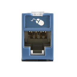 [U5-H06NS] Jack Ultramax Cat5e, UTP, Montaje Híbrido en Placa de Pared (Plano y Angulado), Color Azul, Punch Down | U5-H06NS