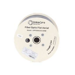 [LPFIG8A22C/2KM] Carrete de 2 Kilómetros (6561.68 Pies) de Fibra Óptica Aérea Mini Figura 8 G.657A2 Tipo Drop Plana, Monomodo de 2 Hilos (Bifibra), Color Negro, (No Soporta Conectores Mecánicos) | LPFIG8A22C/2KM