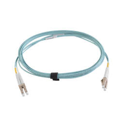 [FJ2-LCLC5V-10AQ] Jumper de Fibra Óptica Multimodo 50/125 XGLO OM4, LC-LC Duplex, OFNR, Color Aqua, 10 Metros (32.81 Pies) | FJ2-LCLC5V-10AQ