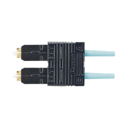 [FSC2DMCXAQ] Conector de Fibra Óptica SC Duplex OptiCam, Multimodo 50/125 OM3/OM4, Pre-pulido, Color Aqua | FSC2DMCXAQ