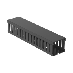 [FC1.5X1.5LG2] Canaleta Ranurada de PVC con Tapa, Tipo F, 44.5 mm de Ancho, 41.1 mm de Alto y 2 m de Largo, Color Gris | FC1.5X1.5LG2