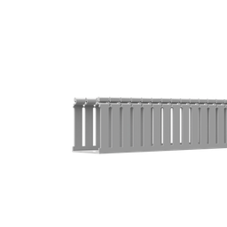 [FC4X3LG2] Canaleta Ranurada de PVC con Tapa, Tipo F, 108 mm de Ancho, 79.2 mm de Alto y 2 m de Largo, Color Gris | FC4X3LG2