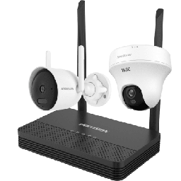 [NKS4245WBTH] Kit IP Inalámbrico 4 Megapixel / NVS 4 Canales / 1 Cámara Bala Exterior + 1 Cámara Turret Interior con Lente 2.8 mm y Dual Light / Audio Bidireccional (Micrófono y Bocina) / Soporta Micro SD de 512 GB | NKS4245WBTH