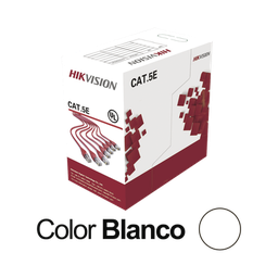 [DS-1LN5E-SW] Bobina de Cable UTP 305 Metros (1000 Pies) / Cat5E (24 AWG) / Color Blanco / PVC (CM) / Uso en Interior / 100% Cobre / Aplicaciones de CCTV y Redes de Datos | DS-1LN5E-SW