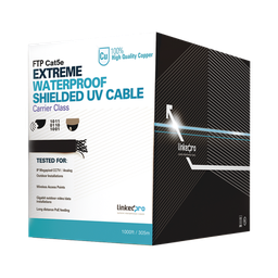 [PRO-CAT5-EXT-LITE] Bobina de Cable de 305 Metros (1000 Pies), Cat5e, Color Negro, Sin Blindar, para Aplicaciones de Video Vigilancia, Redes de Datos. Uso en Intemperie | PRO-CAT5-EXT-LITE