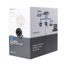 [PRO-CAT-5-EXT] Bobina de Cable de 305 Metros (1000 Pies), Cat5e, FTP, Blindado, Color Negro, UL, para Aplicaciones en Video Vigilancia, Redes de Datos. Uso en Intemperie | PRO-CAT-5-EXT