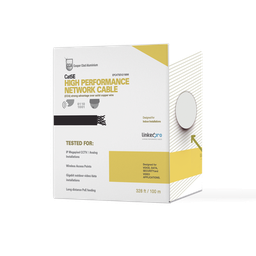 [EP-CAT-5E-V2/100M] Bobina de Cable de 100 Metros (328 Pies) Cat5e, Aleación de Cobre y Aluminio (CCA), Color Gris, Uso Interior. | EP-CAT-5E-V2/100M