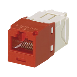 [CJ688TGRD] Conector Jack RJ45 Estilo TG, Mini-Com, Categoría 6, de 8 Posiciones y 8 Cables, Color Rojo | CJ688TGRD