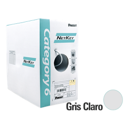 [NUR6C04IG-C] Bobina de Cable UTP de 305 Metros (1000 Pies) de Cobre, NetKey, Gris Claro, Categoría 6 (24 AWG), 1000Mbps, Riser (CMR), de 4 Pares | NUR6C04IG-C