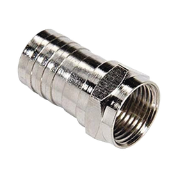 [TT-CON-534] Conector F Macho, Plegable de Doble Blindaje para cable RG-6, Cuerpo de Bronce Niquelado. | TT-CON-534