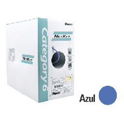 [NUR6C04BU-M] Bobina de Cable UTP 305 Metros (1000 Pies) de Cobre, NetKey, Azul, Categoría 6 (24 AWG), 1000Mbps, Riser (CMR), de 4 Pares | NUR6C04BU-M