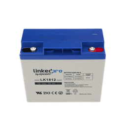 [LK1812] Batería 12 V / 18 Ah / UL / Tecnología AGM / Vida útil promedio de 5 años / Para uso en equipo electrónico, Alarmas de Intrusión / Incendio/ Control de acceso / Video Vigilancia / Terminales T1 | LK1812