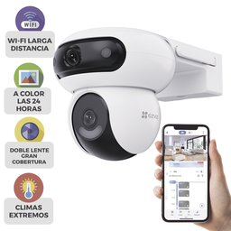 [CS-H90] Cámara Doble Lente PT / Rotación en Ambos Lentes / Wi-Fi / 4MP+ y 4MP (Resolución 8 Megapixel ) / Auto Seguimiento Inteligente / Visión Color Nocturna | CS-H90